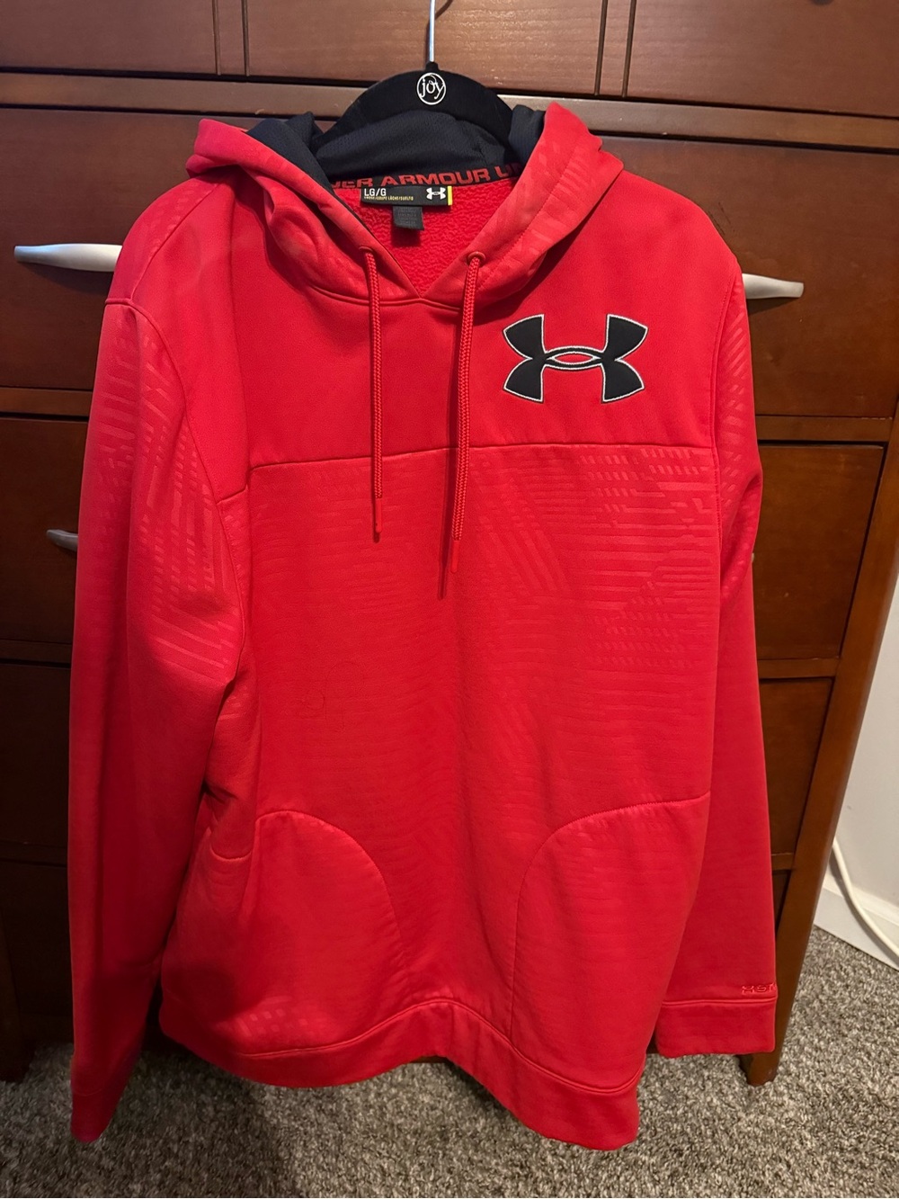 Under Armour Red and Black Hooded Sweatshirt